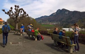 Rastplatz mit Blick auf die Schoggifabrik