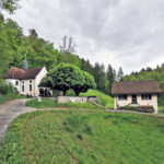 Der mächtige Baum vor der Marienkapelle schirmte unseren Picknickplatz. Der mächtige Baum vor der Marienkapelle schirmte unseren Picknickplatz.